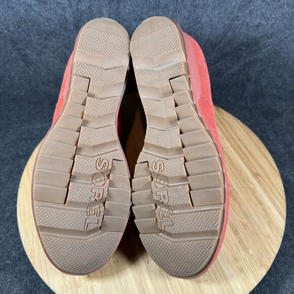 Sorel Evie II Chelsea Womens 10 Red Suede Boots‎ Slip On Wedge Pull On New - Picture 6 of 8